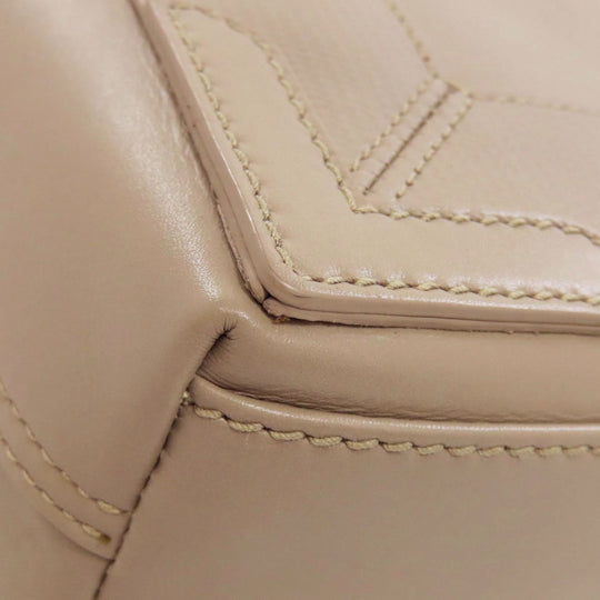 BALENCIAGA Handbag 390346 leather beige Navy Cabas XS 2WAY Women Used Authentic