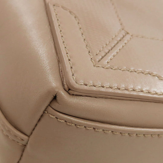 BALENCIAGA Handbag 390346 leather beige Navy Cabas XS 2WAY Women Used Authentic