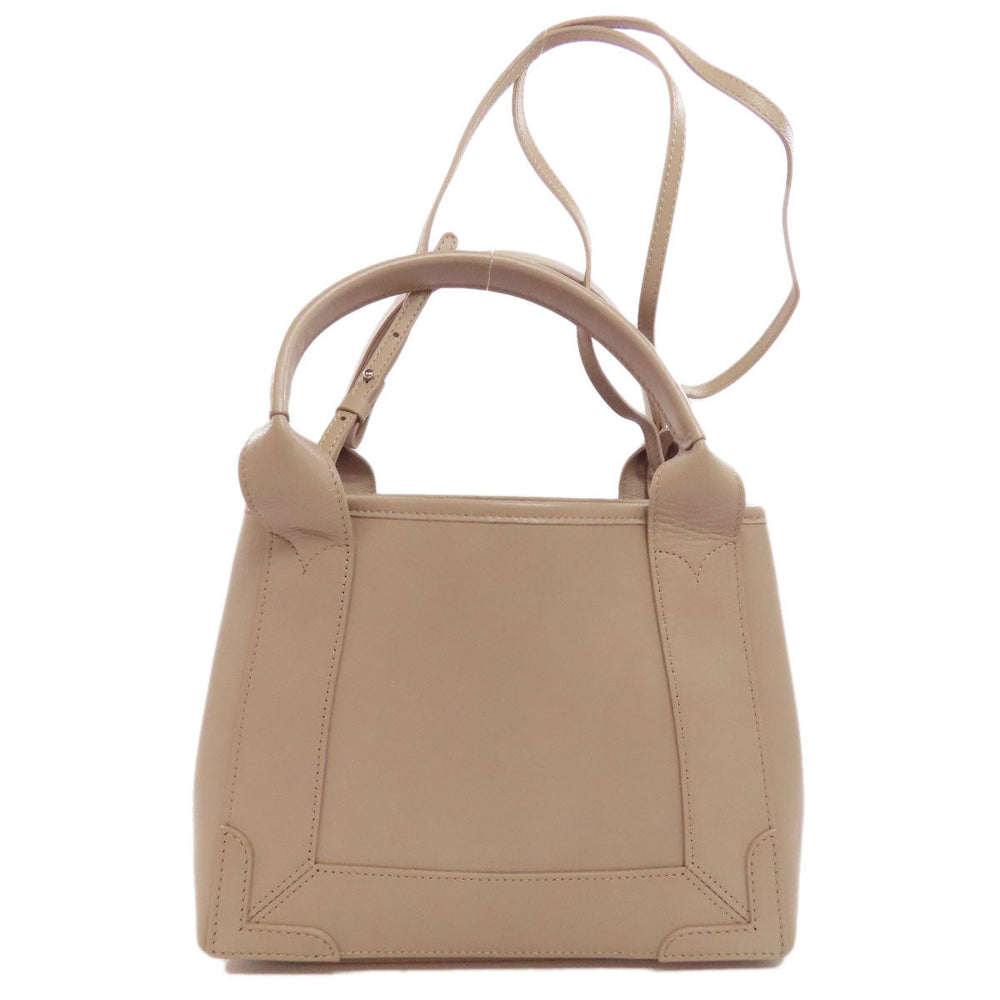 BALENCIAGA Handbag 390346 leather beige Navy Cabas XS 2WAY Women Used Authentic