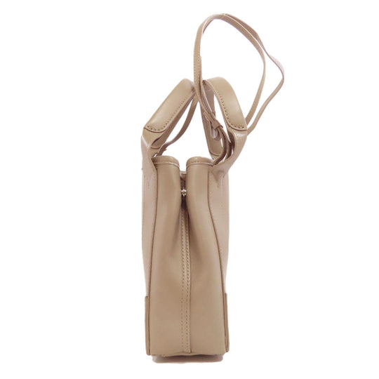 BALENCIAGA Handbag 390346 leather beige Navy Cabas XS 2WAY Women Used Authentic