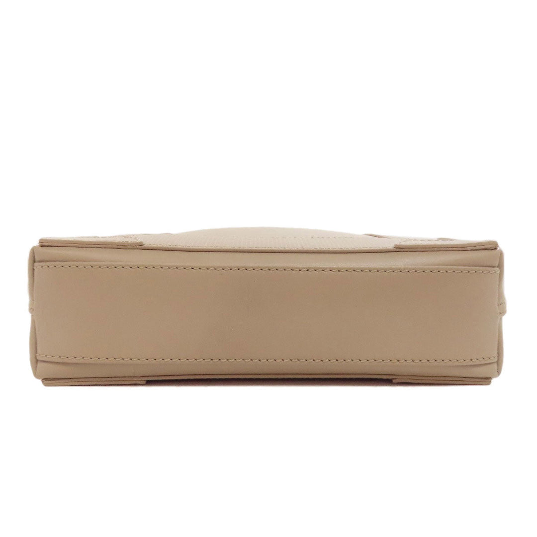 BALENCIAGA Handbag 390346 leather beige Navy Cabas XS 2WAY Women Used Authentic