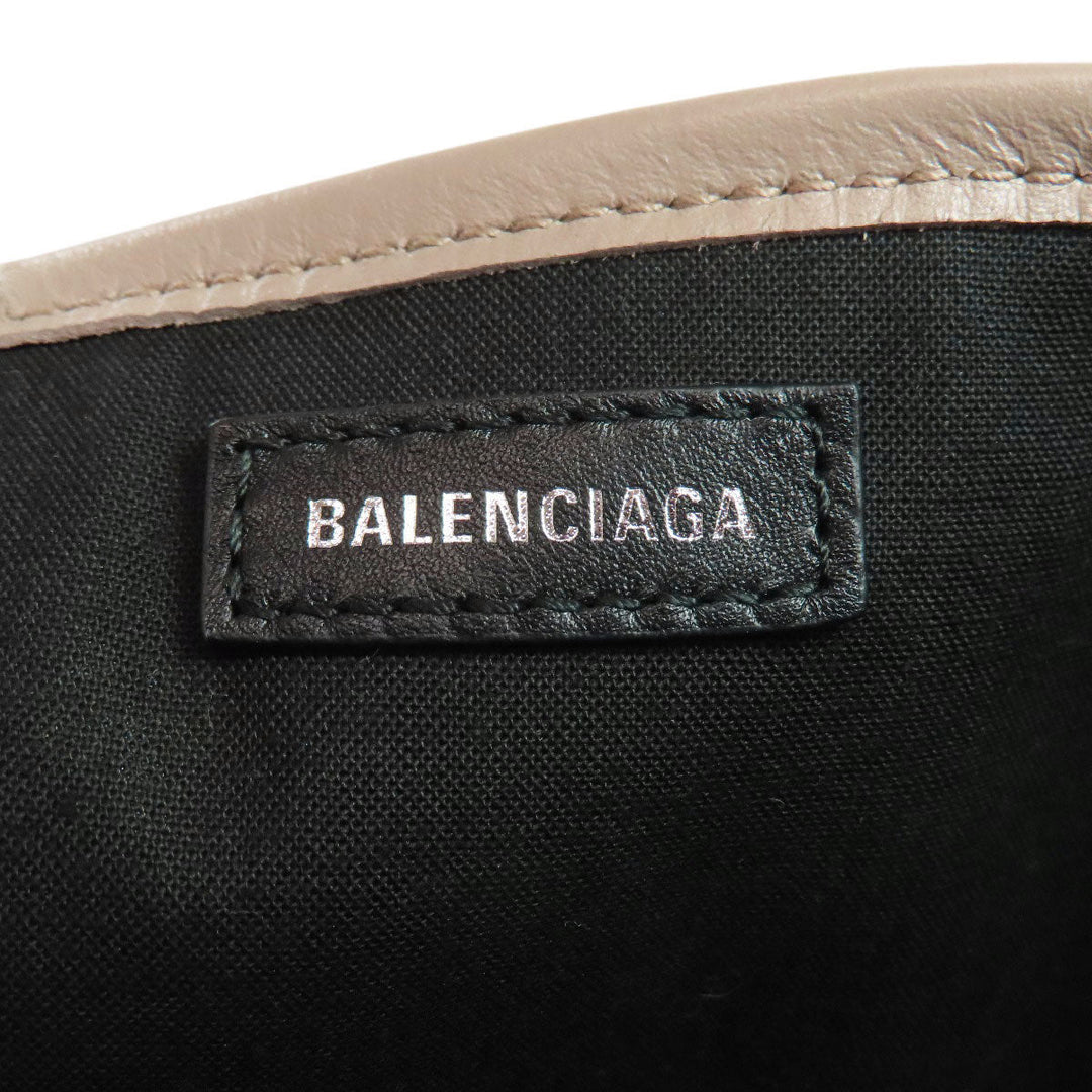 BALENCIAGA Handbag 390346 leather beige Navy Cabas XS 2WAY Women Used Authentic