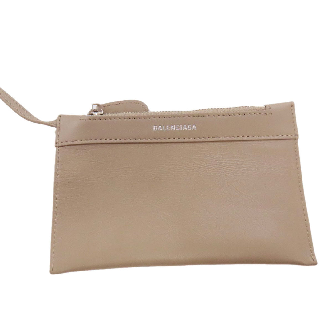 BALENCIAGA Handbag 390346 leather beige Navy Cabas XS 2WAY Women Used Authentic