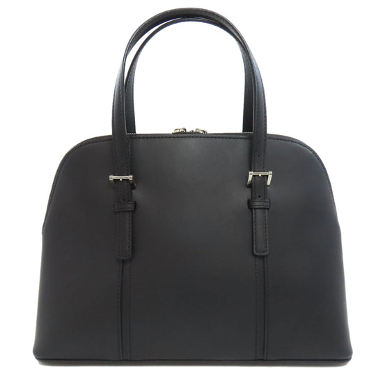 BURBERRY Handbag leather black Women Used Authentic
