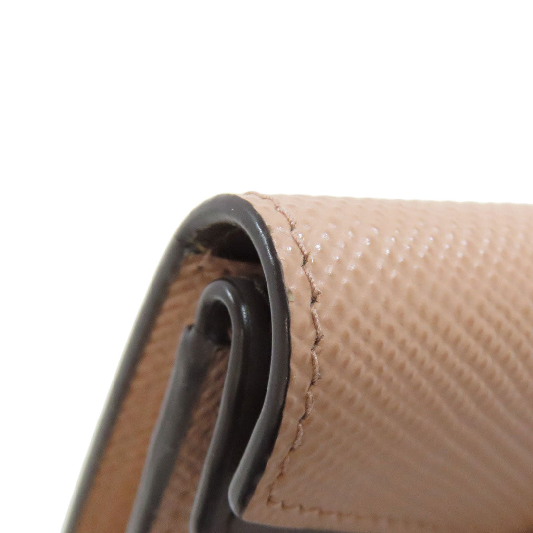 PRADA Bifold Wallet leather beige logo