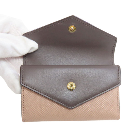 PRADA Bifold Wallet leather beige logo