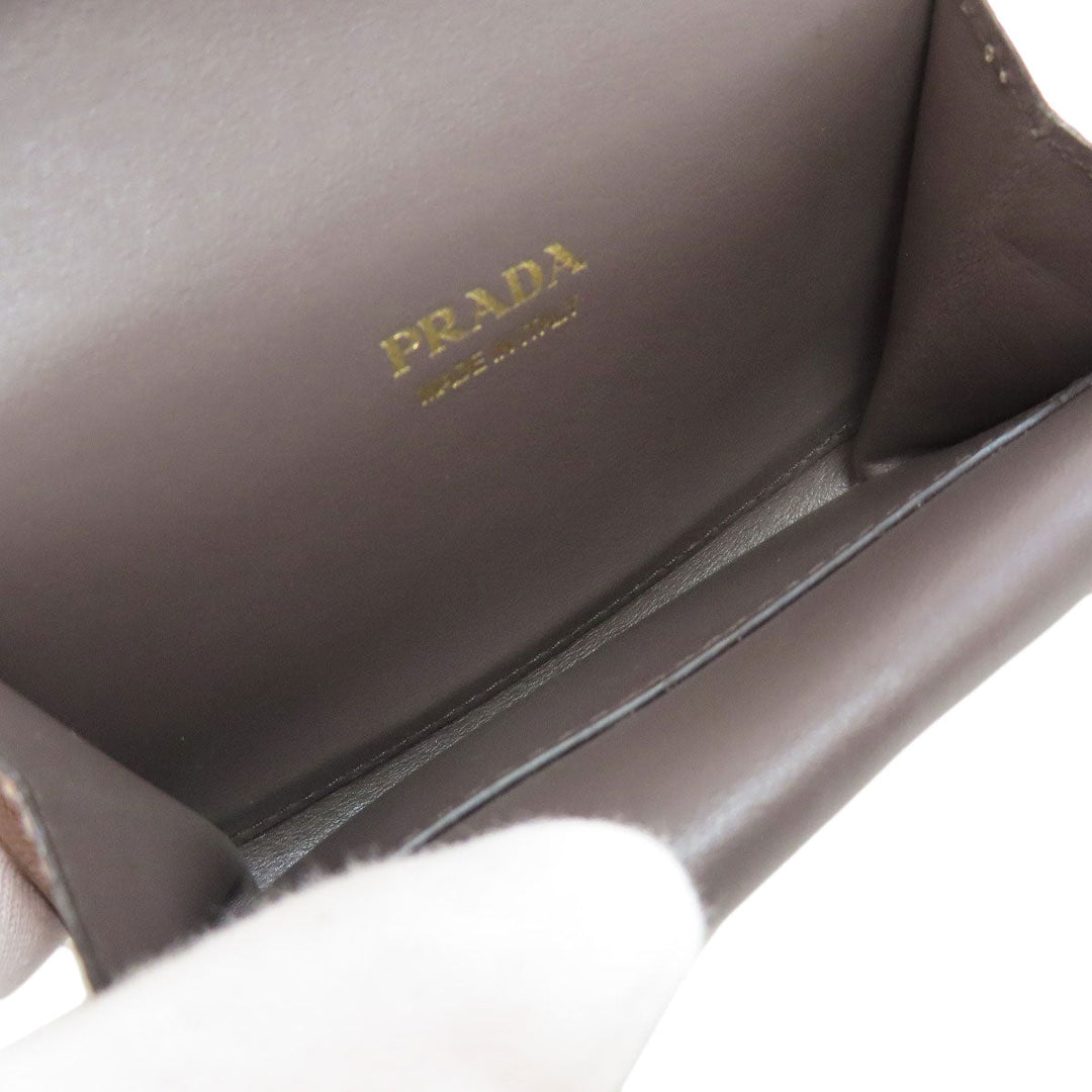 PRADA Bifold Wallet leather beige logo