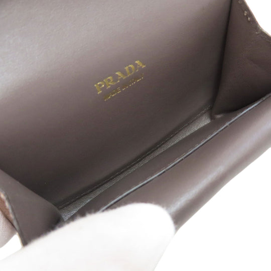 PRADA Bifold Wallet leather beige logo
