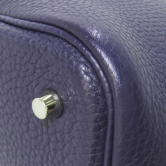 HERMES Handbag Taurillon Clemence Navy Picotin Lock MM SilverMetal Women Used Authentic