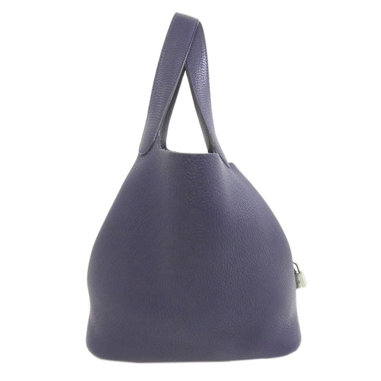 HERMES Handbag Taurillon Clemence Navy Picotin Lock MM SilverMetal Women Used Authentic