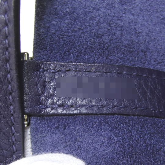 HERMES Handbag Taurillon Clemence Navy Picotin Lock MM SilverMetal Women Used Authentic
