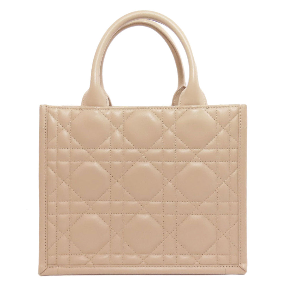Christian Dior Tote Bag lambskin beige Lady Dior 2WAY Women Used Authentic