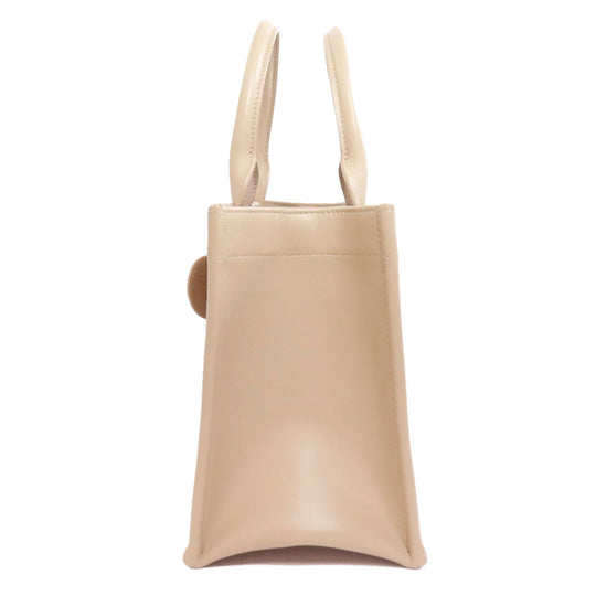 Christian Dior Tote Bag lambskin beige Lady Dior 2WAY Women Used Authentic