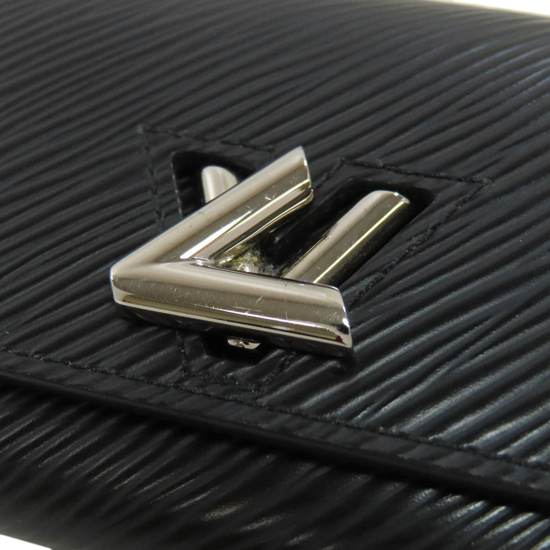 LOUIS VUITTON Bifold Wallet M63322 Epi black Portefeuille Twist Compact Women Used Authentic