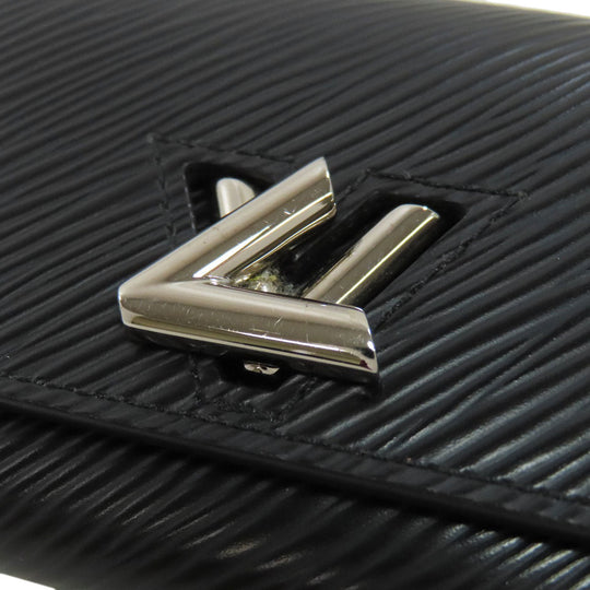 LOUIS VUITTON Bifold Wallet M63322 Epi black Portefeuille Twist Compact Women Used Authentic