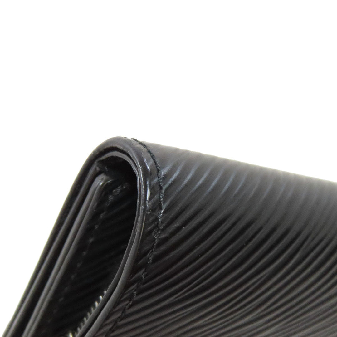 LOUIS VUITTON Bifold Wallet M63322 Epi black Portefeuille Twist Compact Women Used Authentic