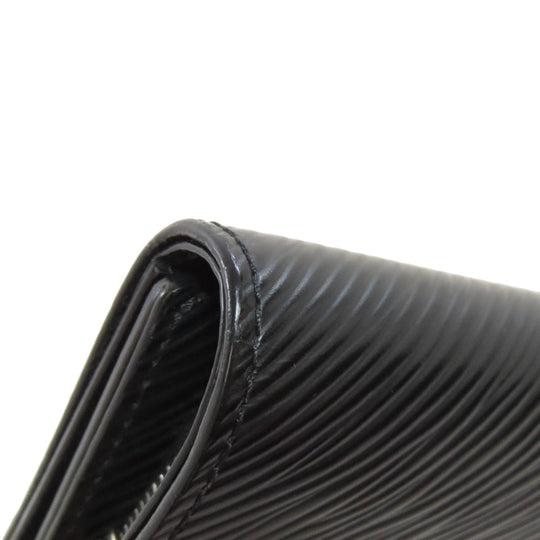 LOUIS VUITTON Bifold Wallet M63322 Epi black Portefeuille Twist Compact Women Used Authentic