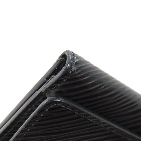 LOUIS VUITTON Bifold Wallet M63322 Epi black Portefeuille Twist Compact Women Used Authentic