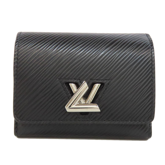 LOUIS VUITTON Bifold Wallet M63322 Epi black Portefeuille Twist Compact Women Used Authentic