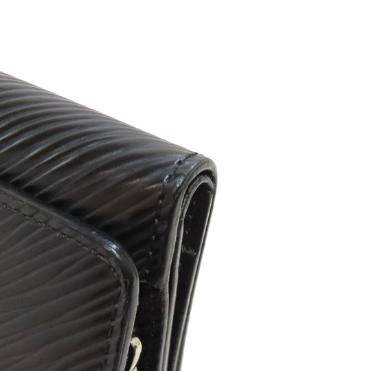 LOUIS VUITTON Bifold Wallet M63322 Epi black Portefeuille Twist Compact Women Used Authentic