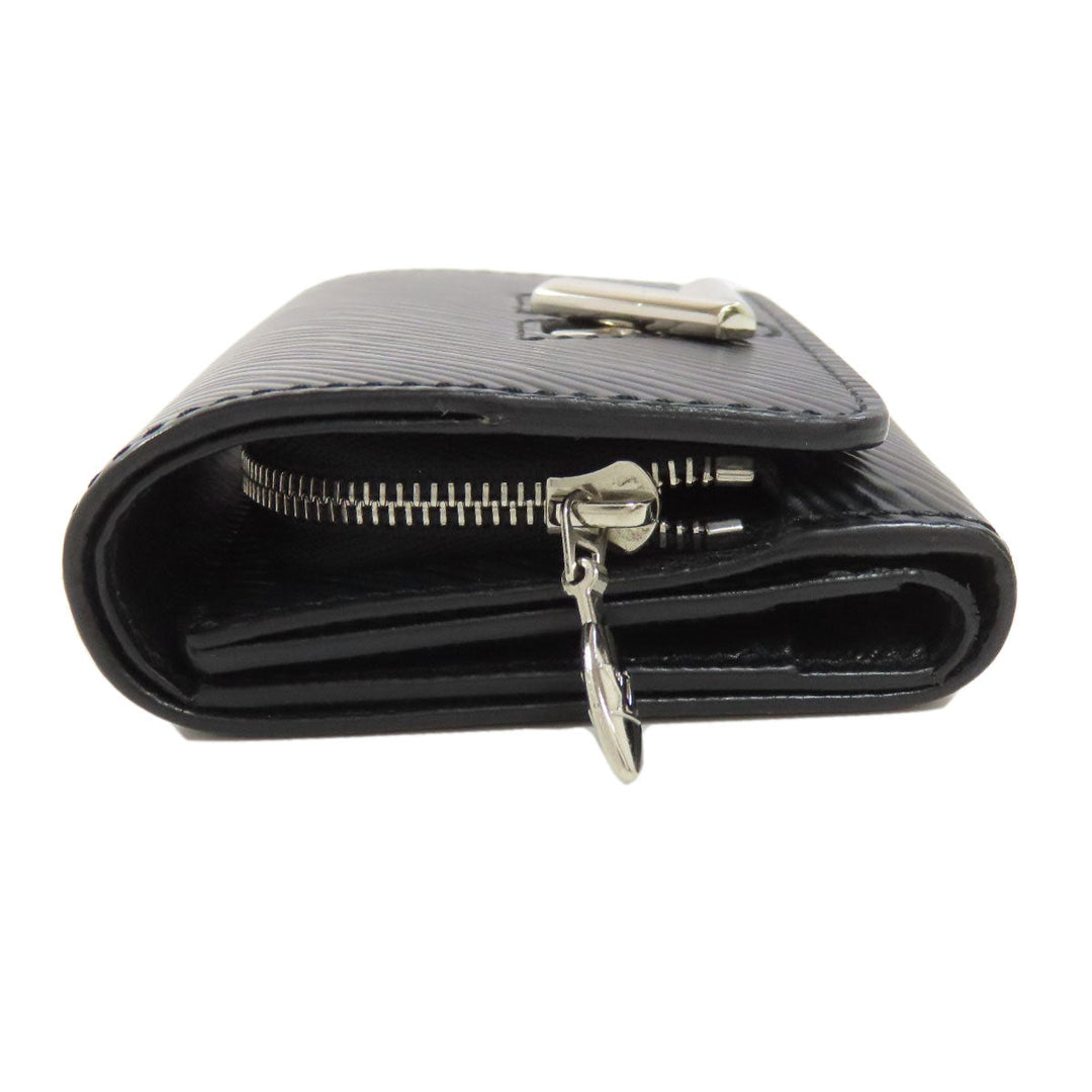 LOUIS VUITTON Bifold Wallet M63322 Epi black Portefeuille Twist Compact Women Used Authentic