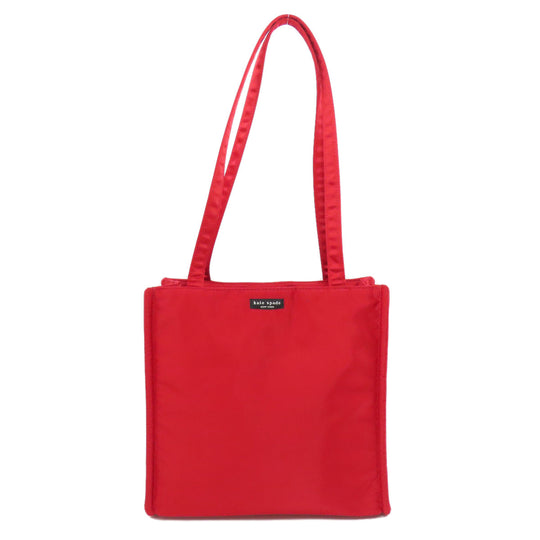 Kate Spade Tote Bag Nylon Red logo Women Used Authentic