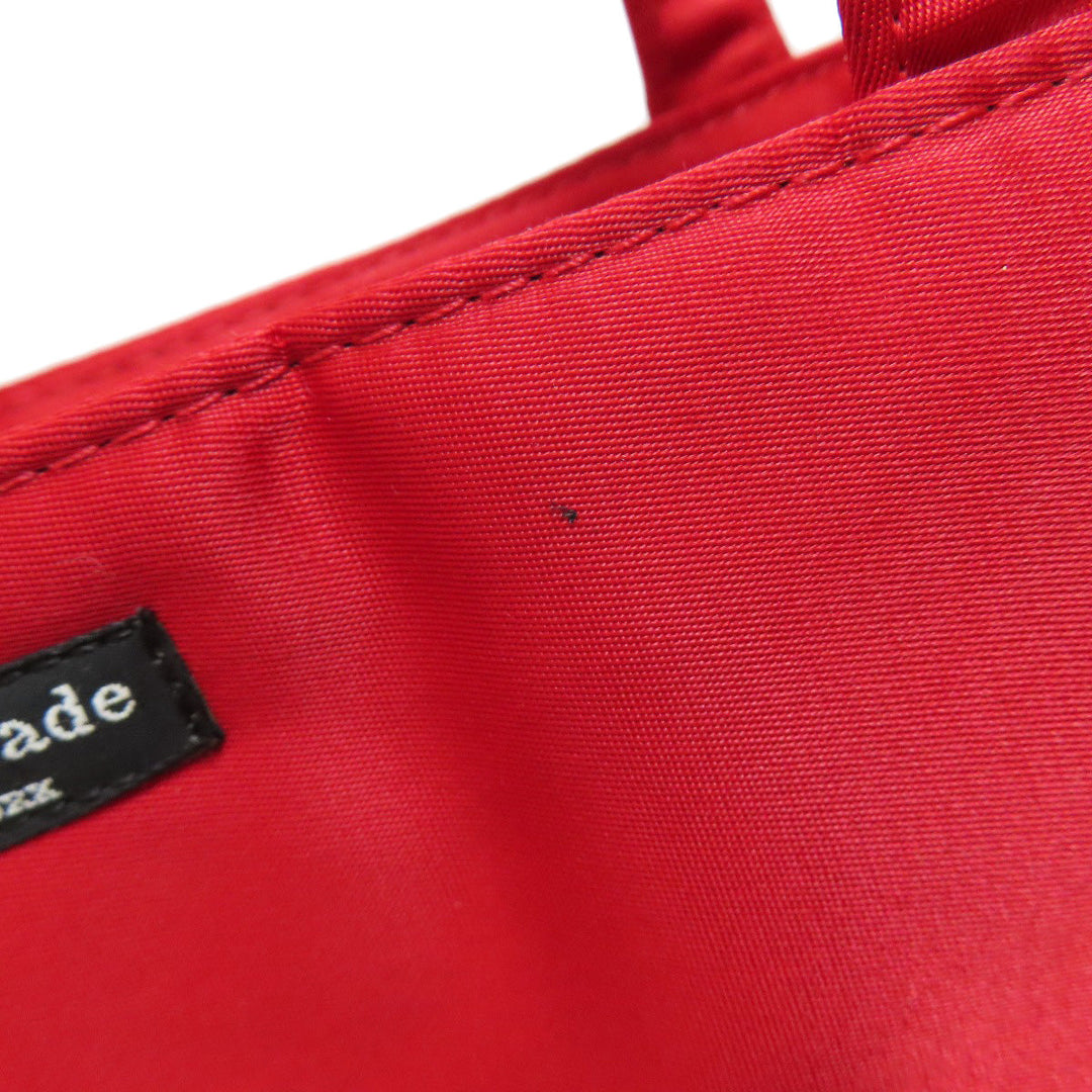 Kate Spade Tote Bag Nylon Red logo Women Used Authentic
