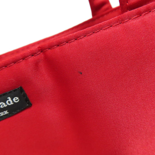 Kate Spade Tote Bag Nylon Red logo Women Used Authentic