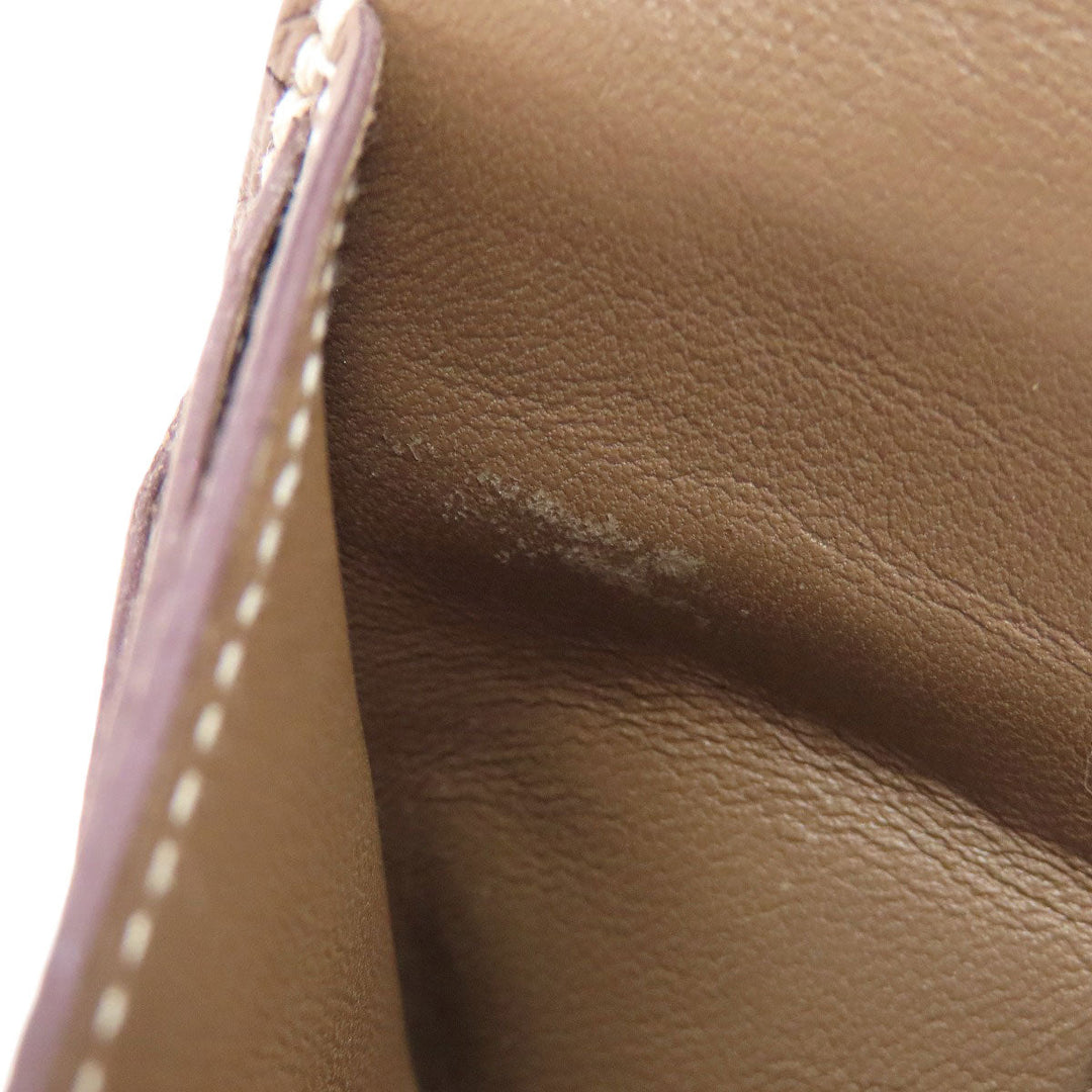HERMES Long Wallet Purse Taurillon Clemence beige Dogon Long Etoupe SilverMetal