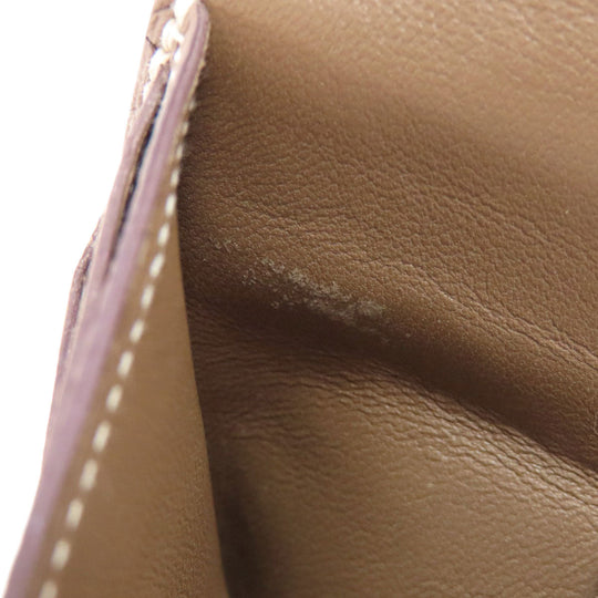 HERMES Long Wallet Purse Taurillon Clemence beige Dogon Long Etoupe SilverMetal