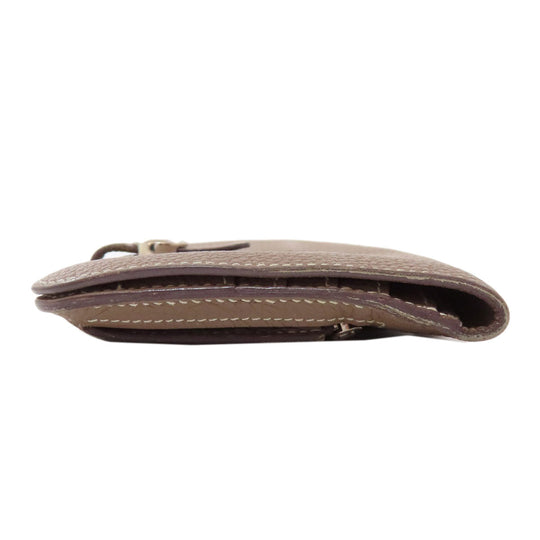 HERMES Long Wallet Purse Taurillon Clemence beige Dogon Long Etoupe SilverMetal