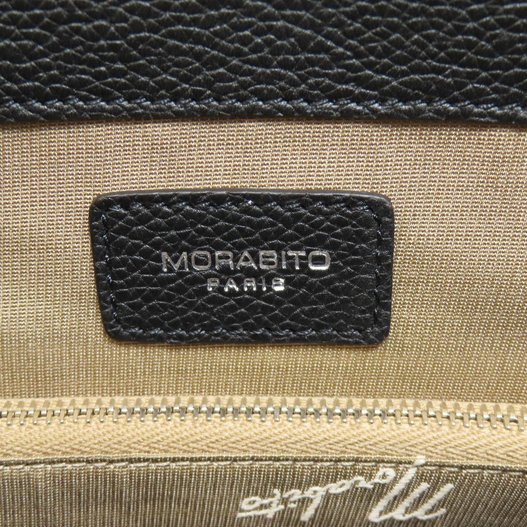 MORABITO Handbag leather black 2WAY Women Used Authentic
