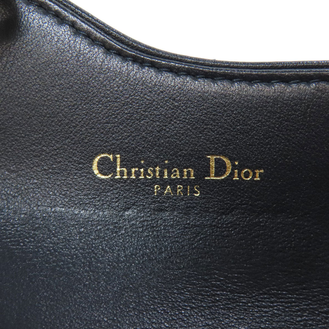 Christian Dior Card Case canvas Navy Saddle Trotter Pattern Women Used Authentic
