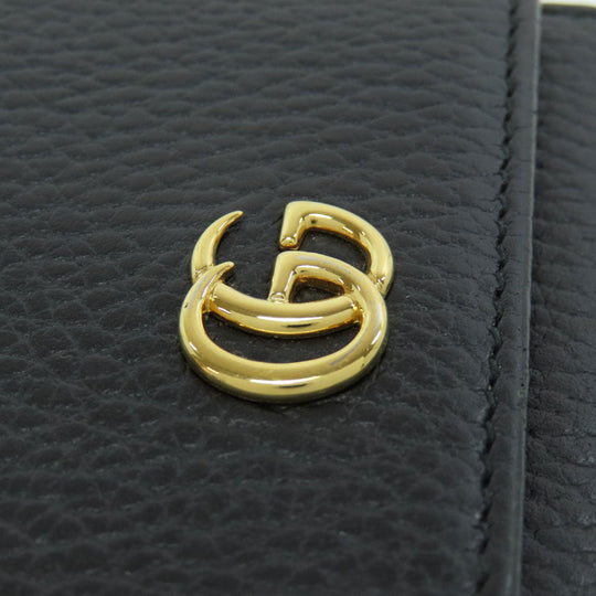 GUCCI Bifold Wallet 474746 leather black GG Marmont Tri-Fold Wallet Women Used Authentic