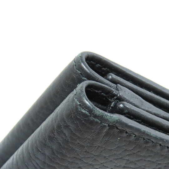 GUCCI Bifold Wallet 474746 leather black GG Marmont Tri-Fold Wallet Women Used Authentic