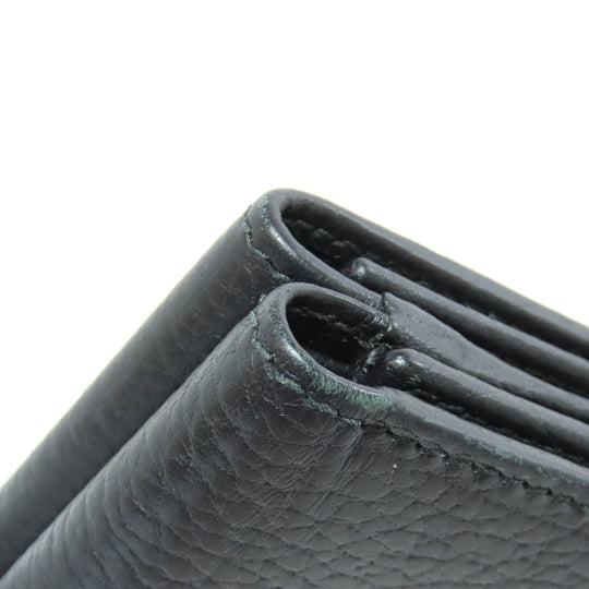 GUCCI Bifold Wallet 474746 leather black GG Marmont Tri-Fold Wallet Women Used Authentic
