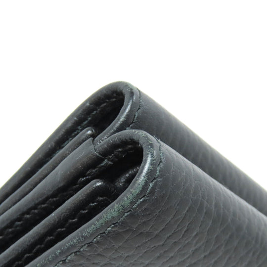 GUCCI Bifold Wallet 474746 leather black GG Marmont Tri-Fold Wallet Women Used Authentic