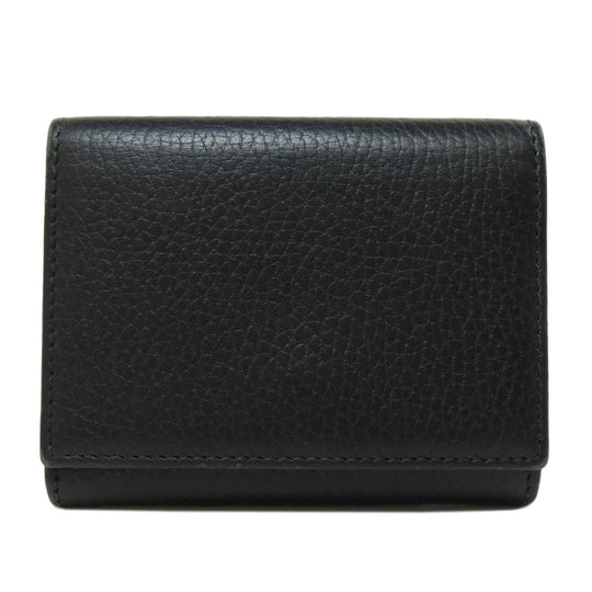 GUCCI Bifold Wallet 474746 leather black GG Marmont Tri-Fold Wallet Women Used Authentic
