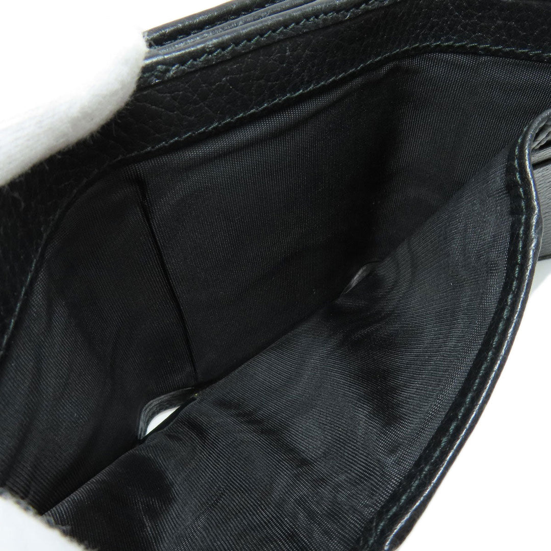 GUCCI Bifold Wallet 474746 leather black GG Marmont Tri-Fold Wallet Women Used Authentic