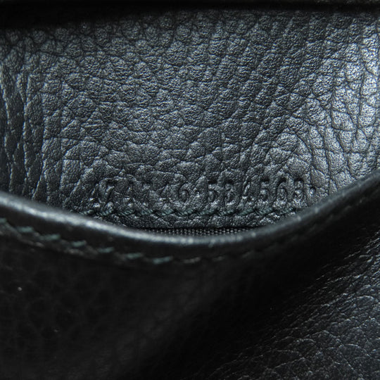 GUCCI Bifold Wallet 474746 leather black GG Marmont Tri-Fold Wallet Women Used Authentic