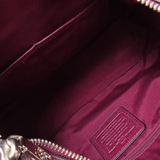 COACH Handbag F38250 leather Red one belt 2WAY Women Used Authentic