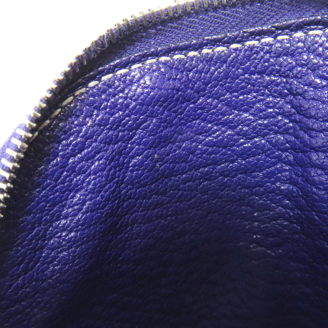 HERMES Coin case Shave Navy In-the-Loop SilverMetal Women Used Authentic