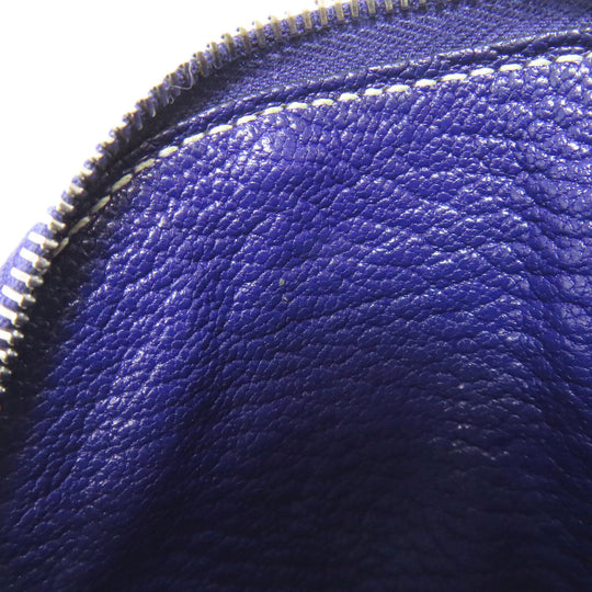 HERMES Coin case Shave Navy In-the-Loop SilverMetal Women Used Authentic