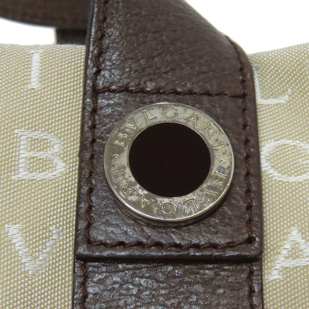 BVLGARI Handbag canvas beige Logo mania