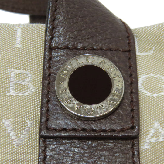 BVLGARI Handbag canvas beige Logo mania