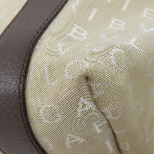 BVLGARI Handbag canvas beige Logo mania