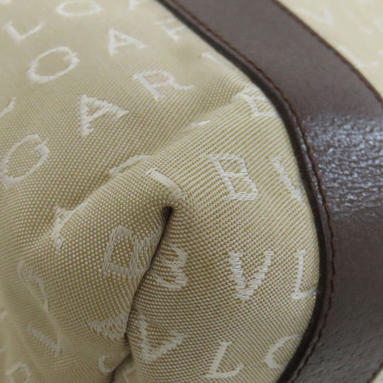 BVLGARI Handbag canvas beige Logo mania