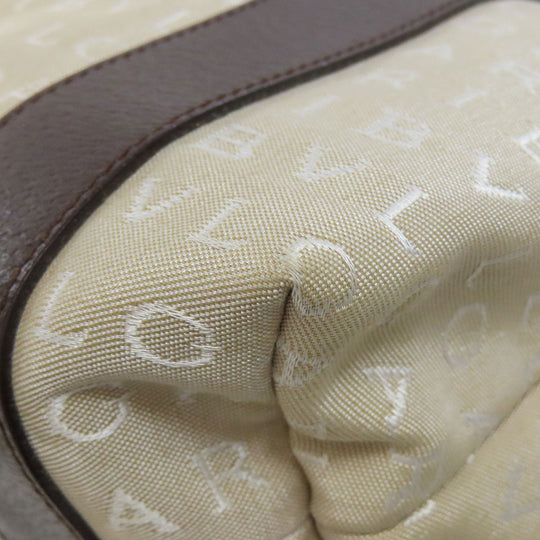 BVLGARI Handbag canvas beige Logo mania