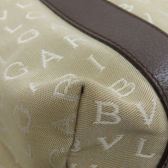 BVLGARI Handbag canvas beige Logo mania
