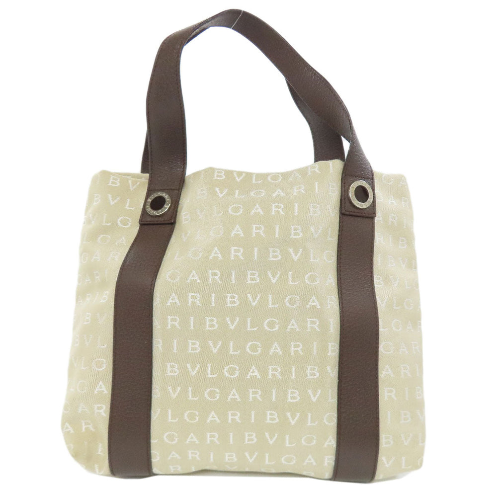 BVLGARI Handbag canvas beige Logo mania